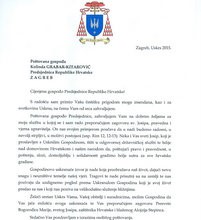 Kardinal Bozanić zahvalio Predsjednici Republike Hrvatske na čestitkama prigodom imendana i uskrsnih blagdana